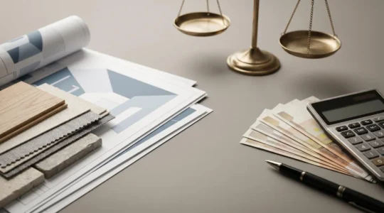 Conceptual representation of insurance settlement choices showing financial documents and decision-making elements