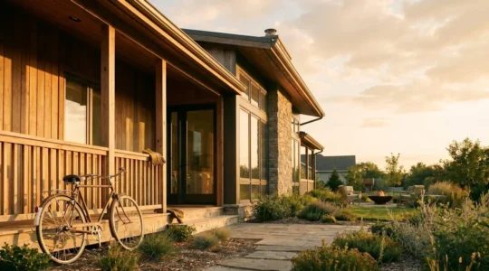 Modern family home exterior with symbolic elements representing everyday liability scenarios