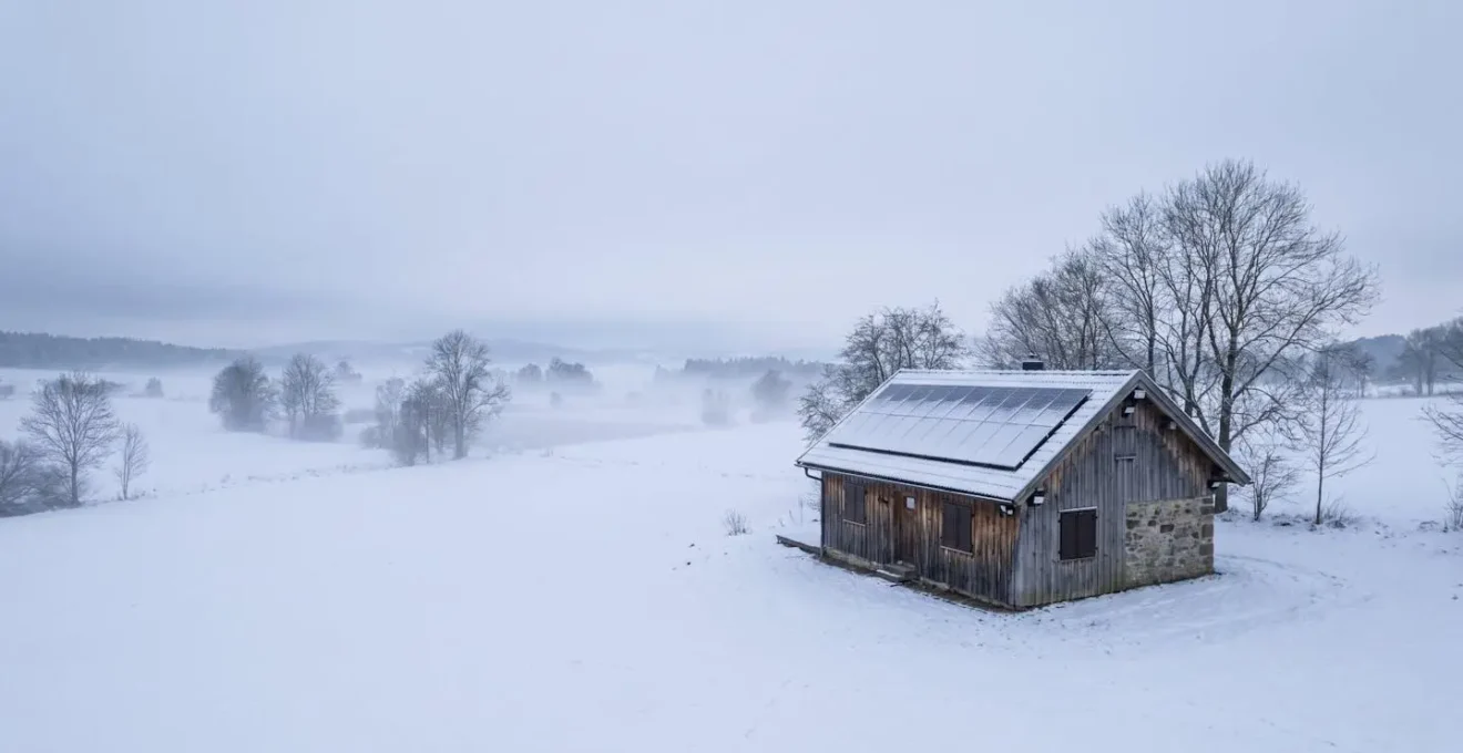 A secluded holiday cottage in winter with strategic preparation for unoccupied period coverage