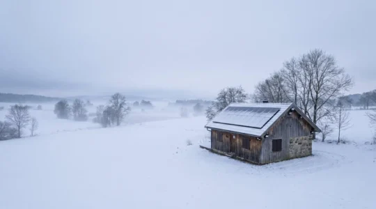 A secluded holiday cottage in winter with strategic preparation for unoccupied period coverage